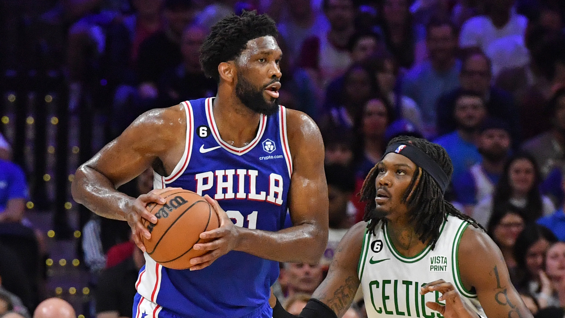 Philadelphia 76ers center Joel Embiid and Boston Celtics center Robert Williams III