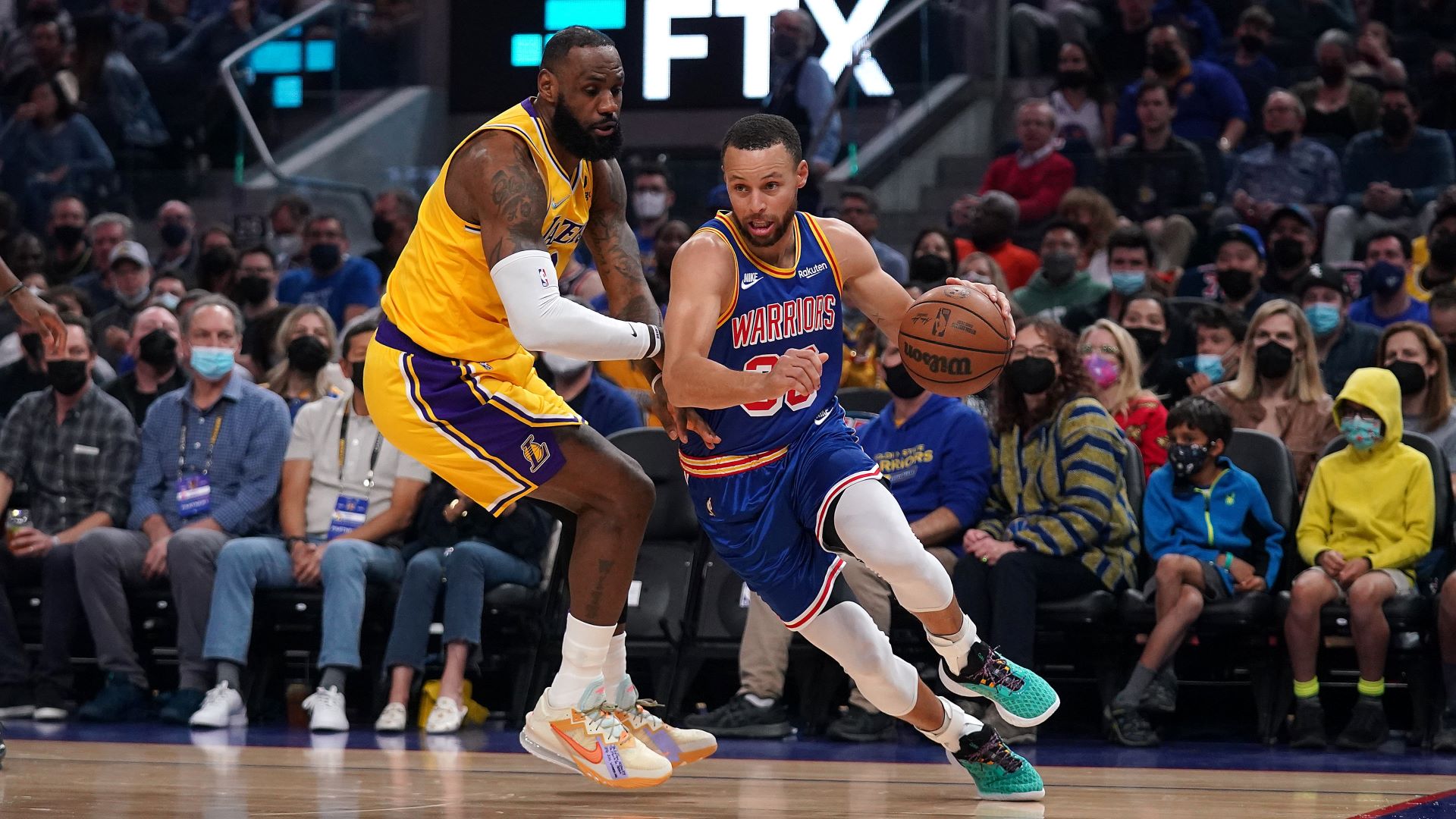 Los Angeles Lakers forward LeBron James and Golden State Warriors guard Stephen Curry