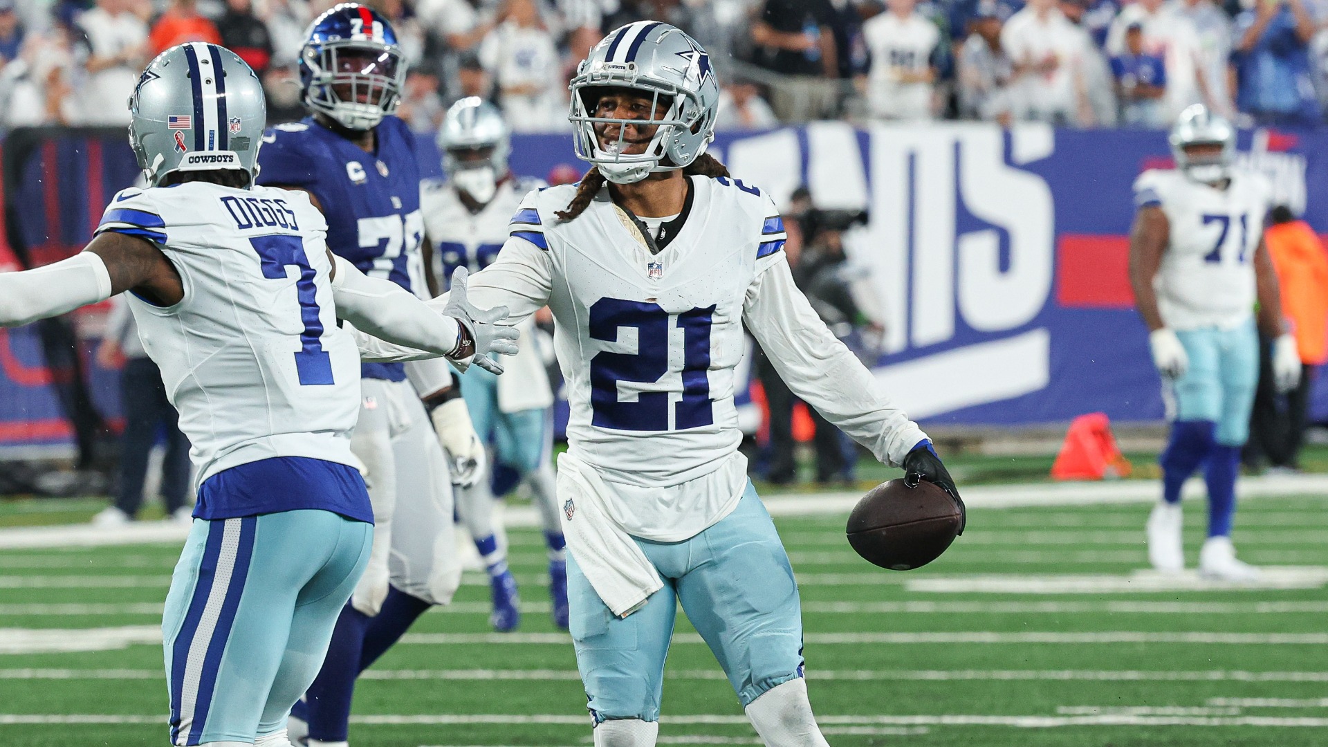 Dallas Cowboys cornerbacks Trevon Diggs, Stephon Gilmore