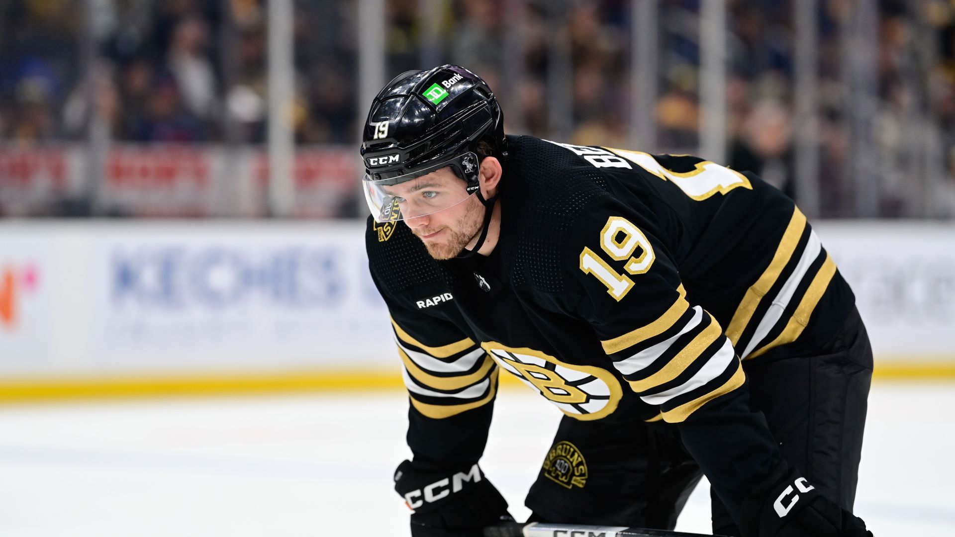 Boston Bruins center Johnny Beecher