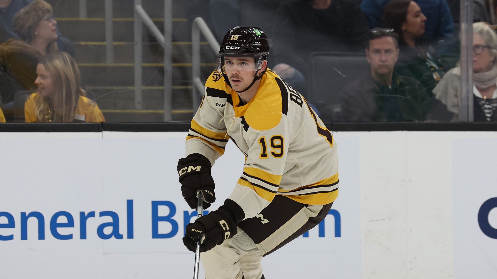 Boston Bruins center Johnny Beecher