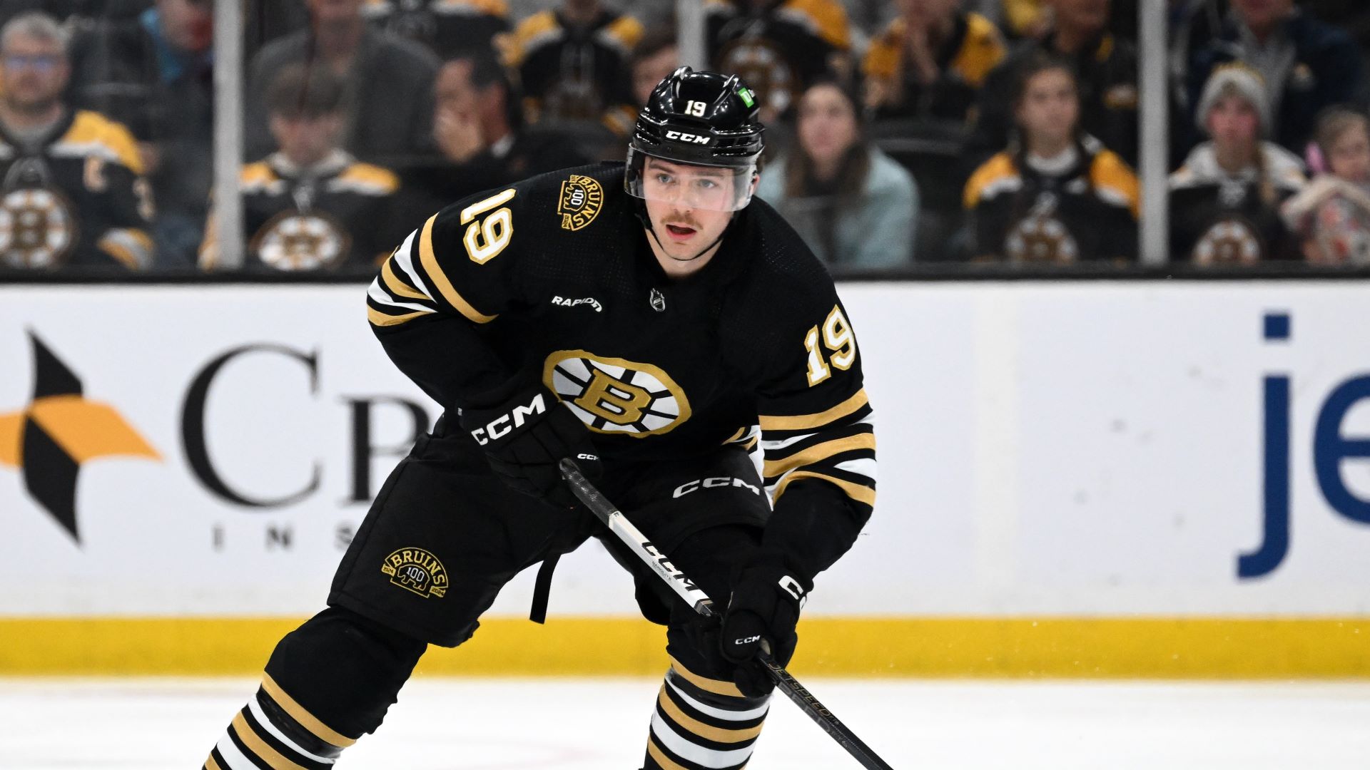 Boston Bruins center Johnny Beecher