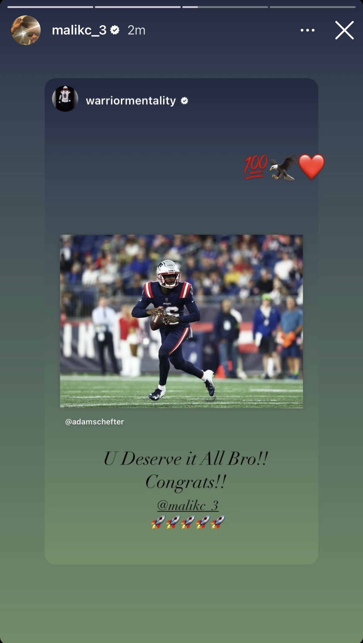 Former New England Patriots quarterback Malik Cunningham