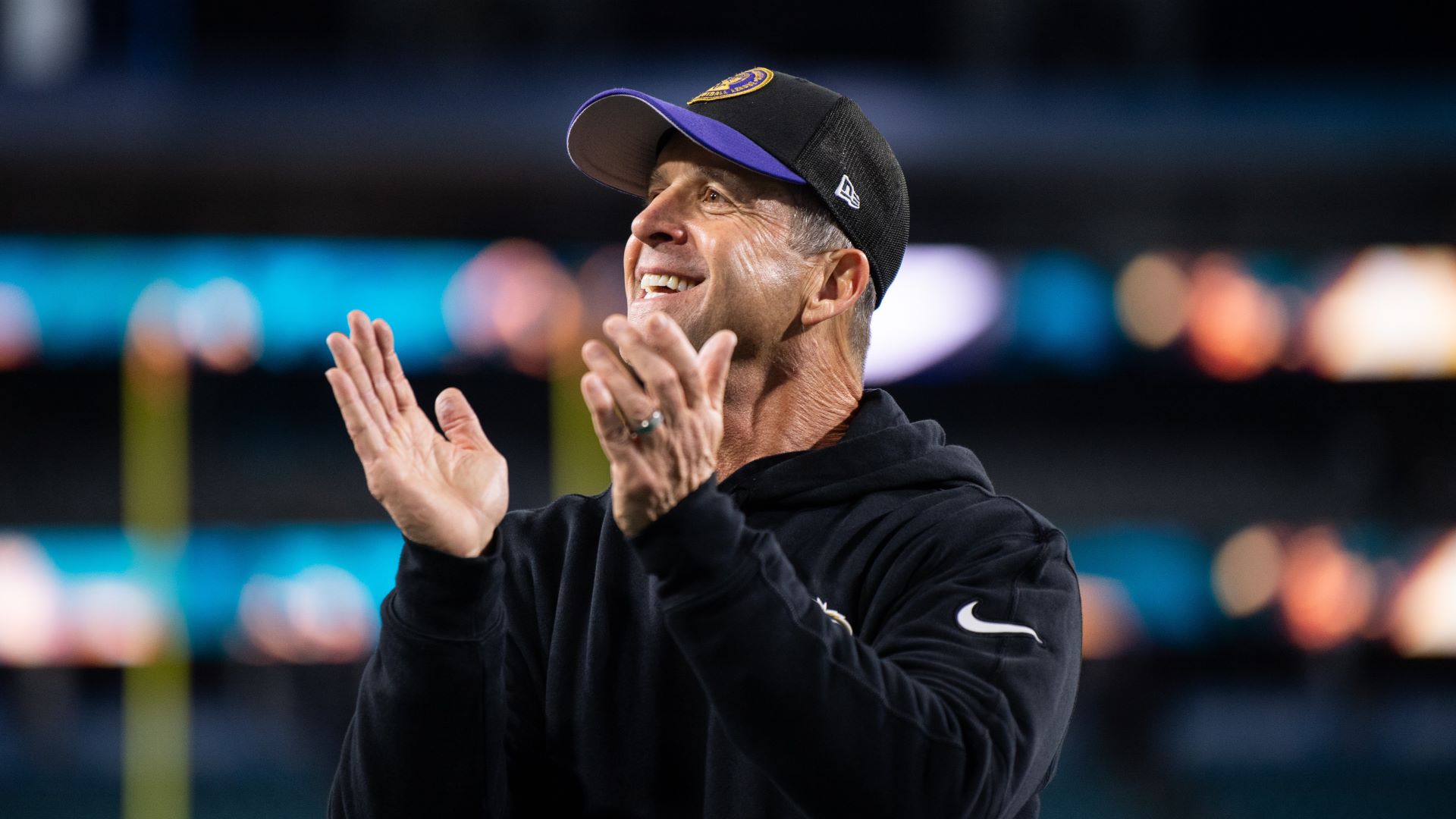 Baltimore Ravens head coach John Harbaugh