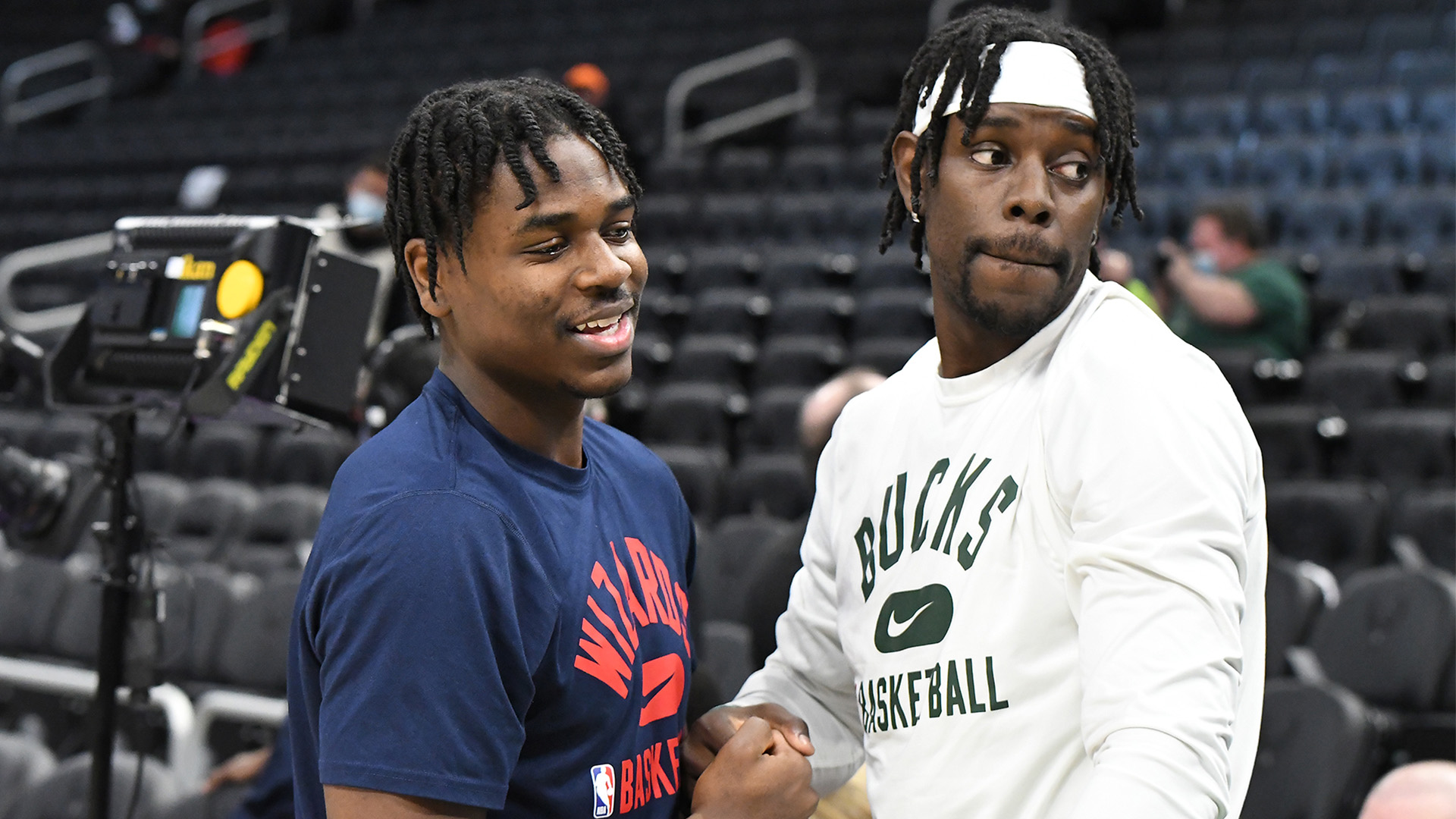 Boston Celtics point guard Jrue Holiday and Houston Rockets guard Aaron Holiday