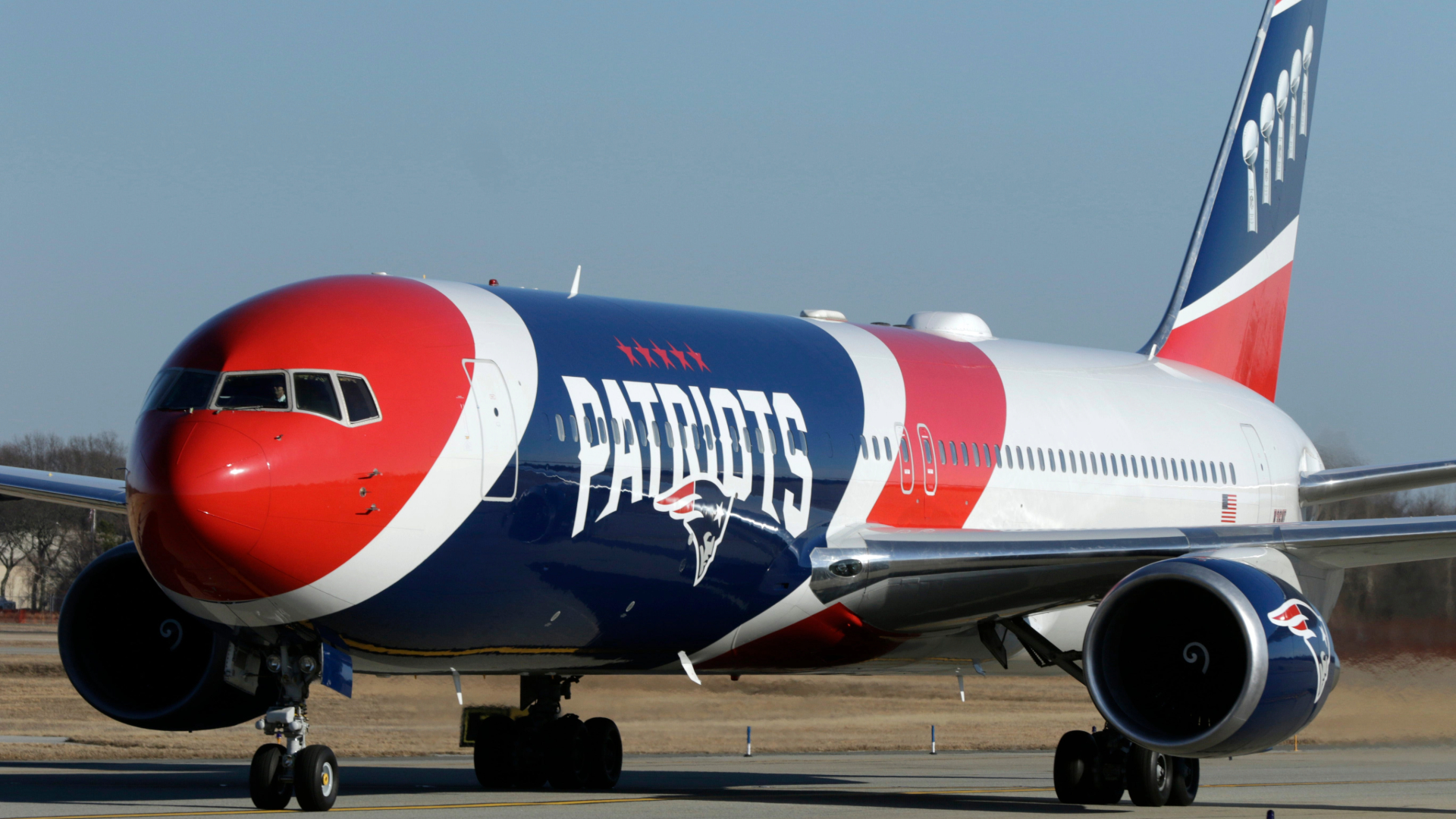 New England Patriots team airplane