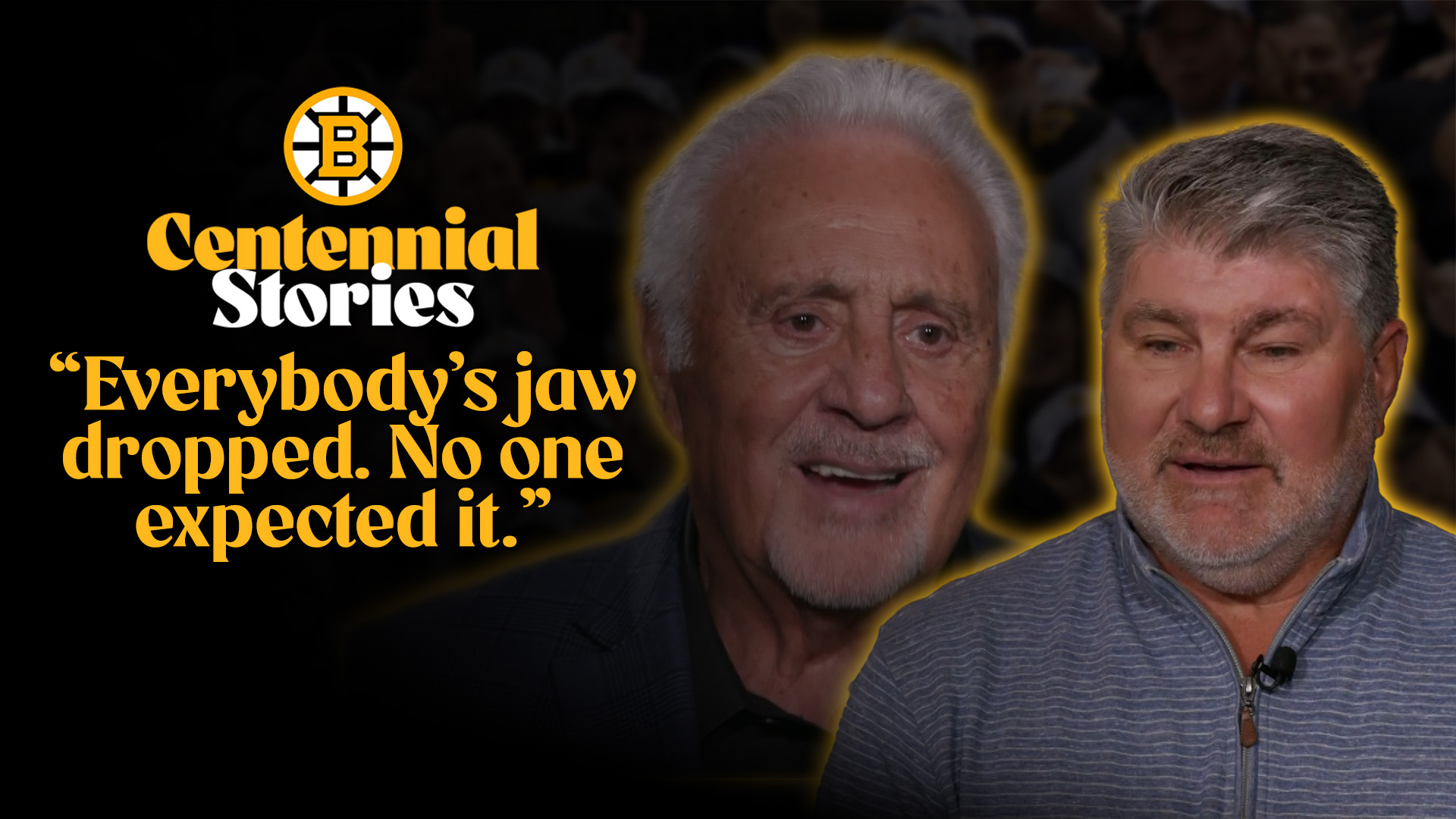 Bruins Ray Bourque and Phil Esposito