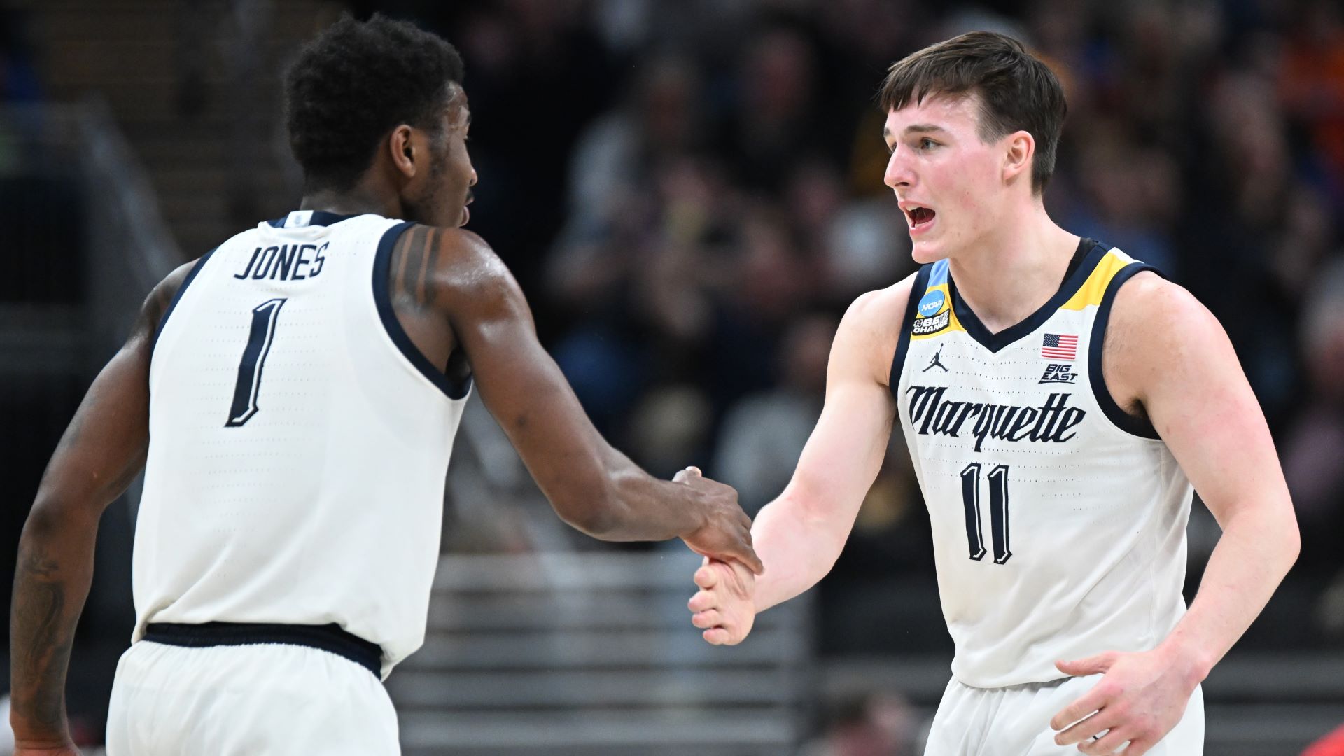 Marquette guards Kam Jones and Tyler Kolek