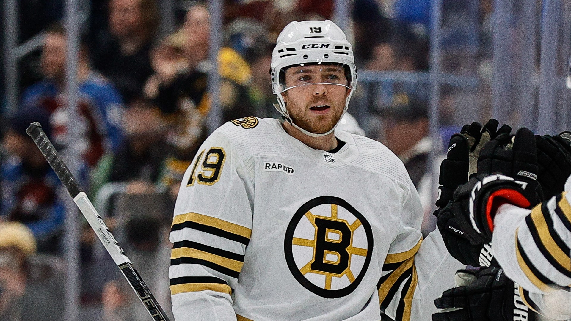 Boston Bruins forward Johnny Beecher
