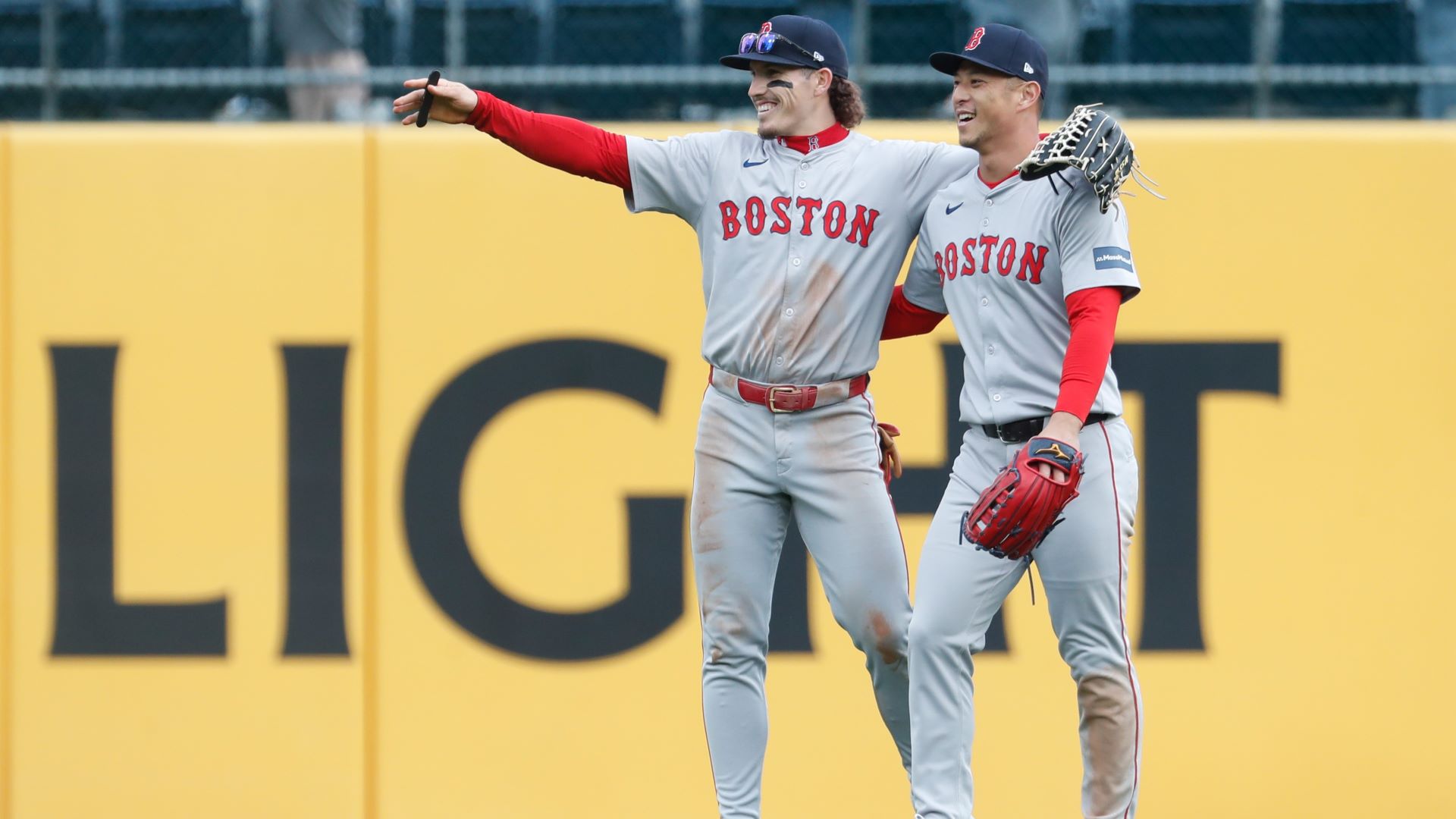 Boston Red Sox outfielders Jarren Duran and Rob Refsnyder