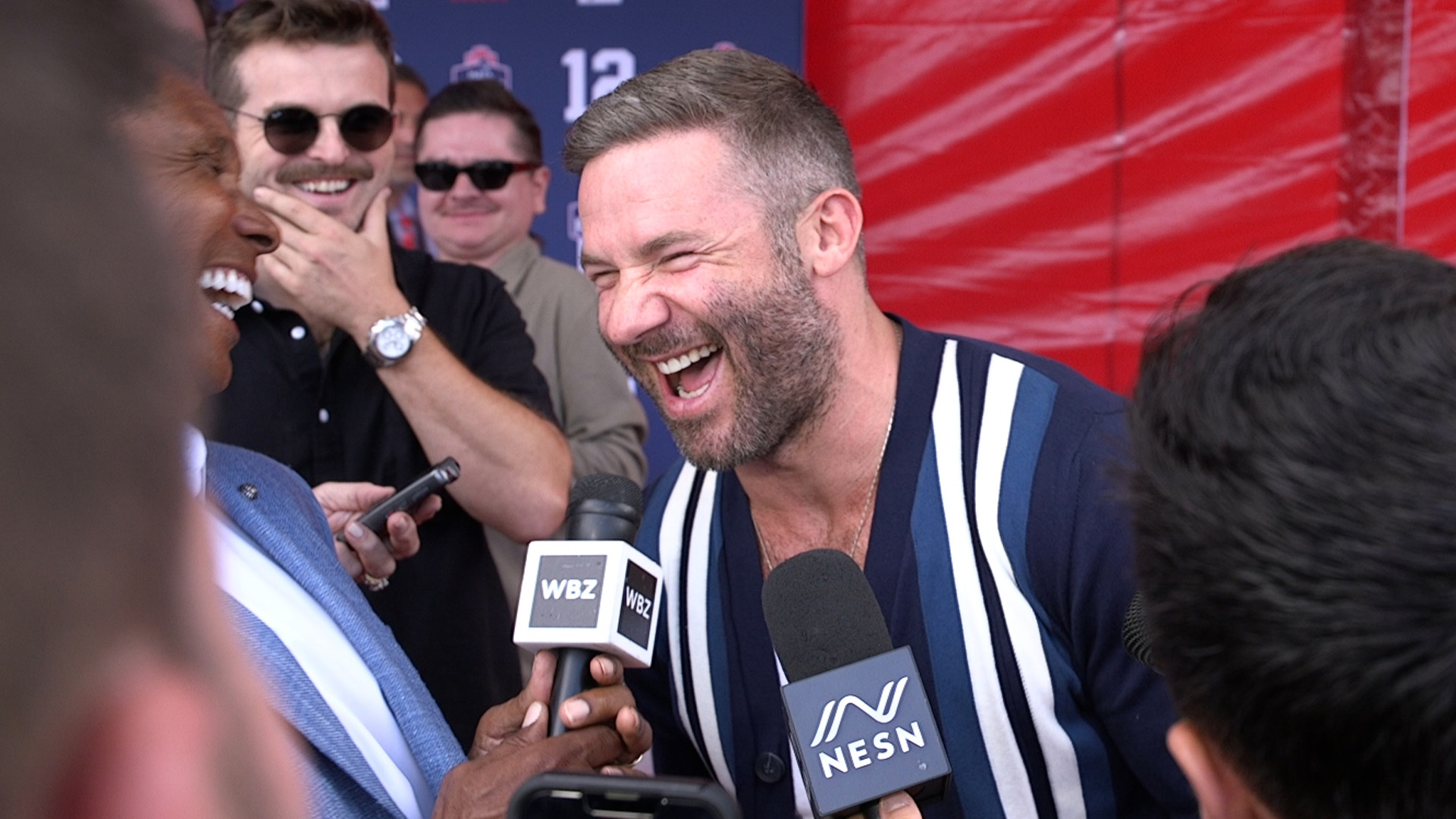 Former New England Patriots Julian Edelman at Tom Brady's Hall of Fame ceremony