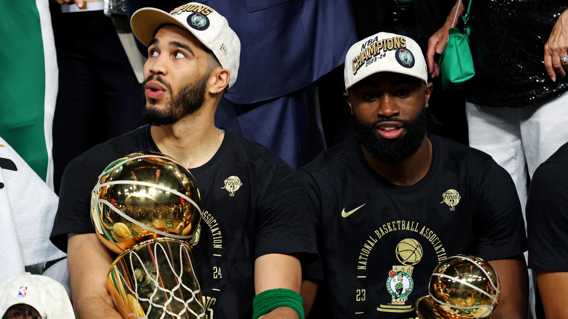 Boston Celtics teammates Jayson Tatum and Jaylen Brown