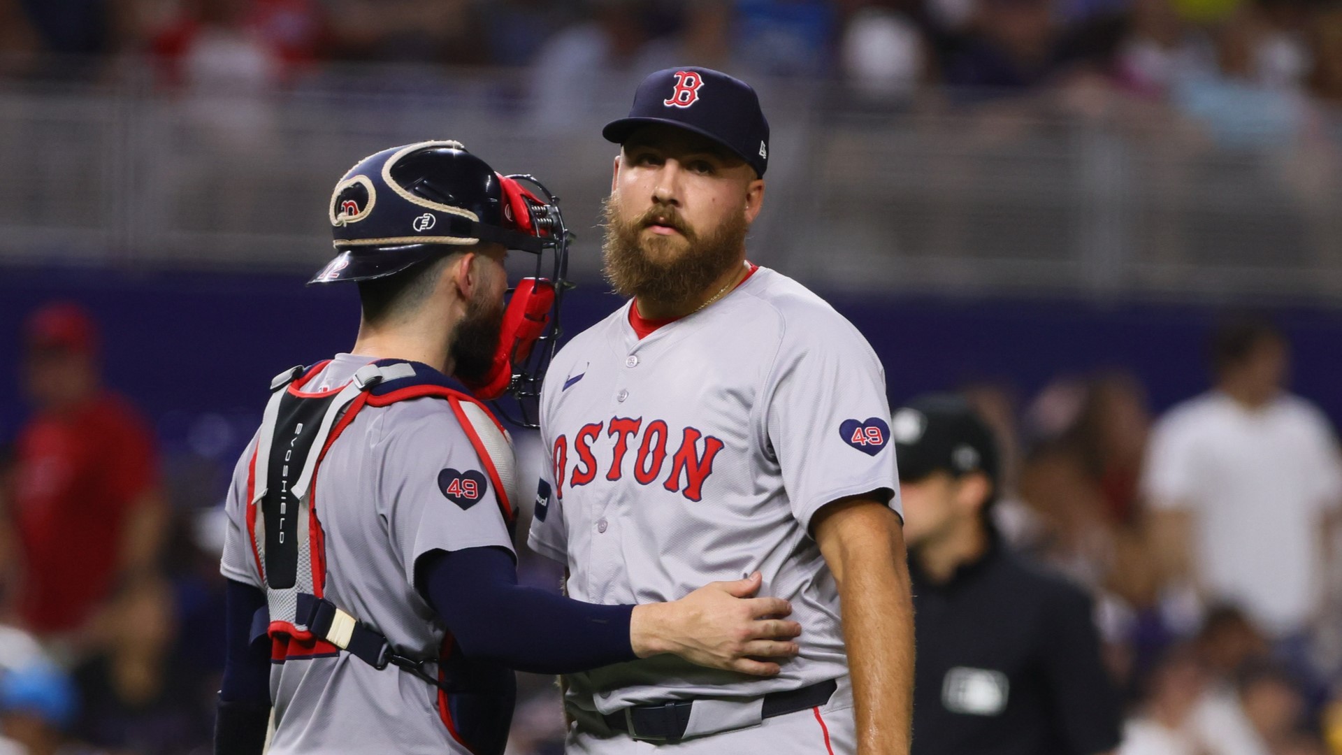 Boston Red Sox pitcher Greg Weissert, catcher Connor Wong