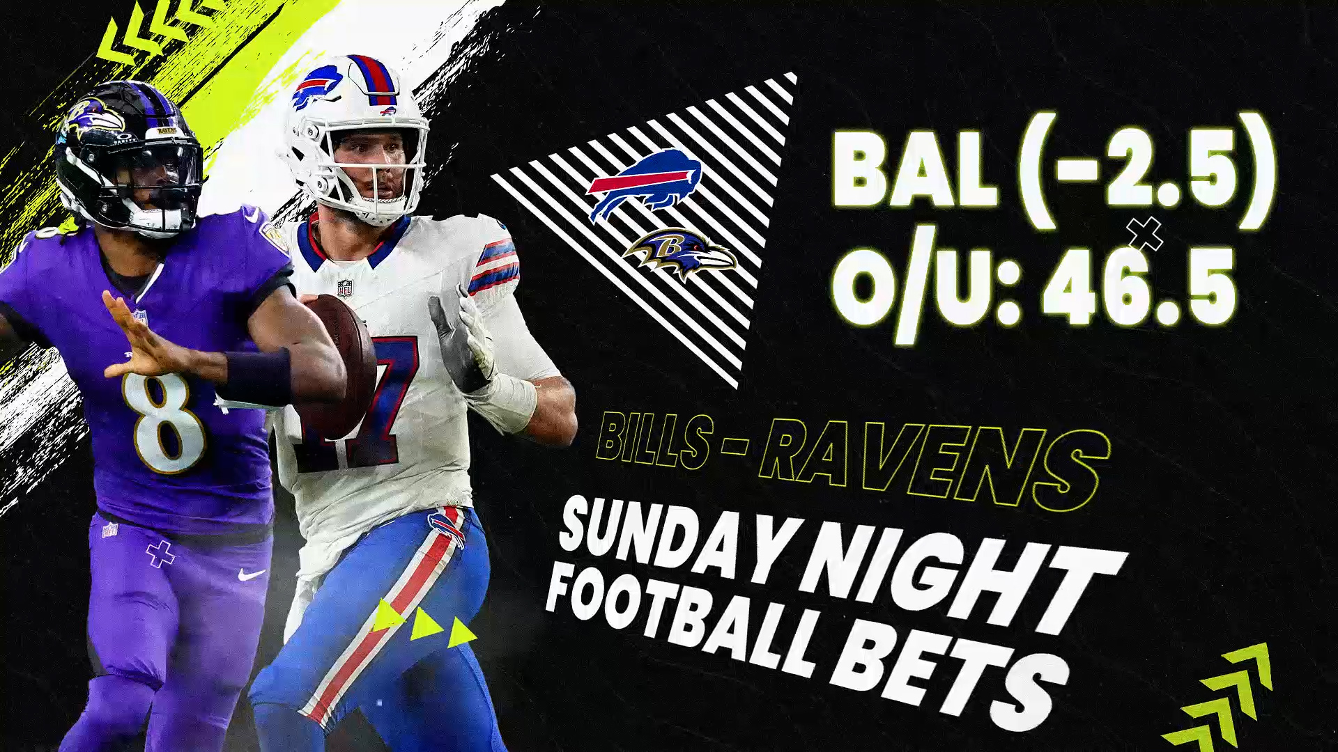 Baltimore Ravens quarterback Lamar Jackson and Buffalo Bills quarterback Josh Allen