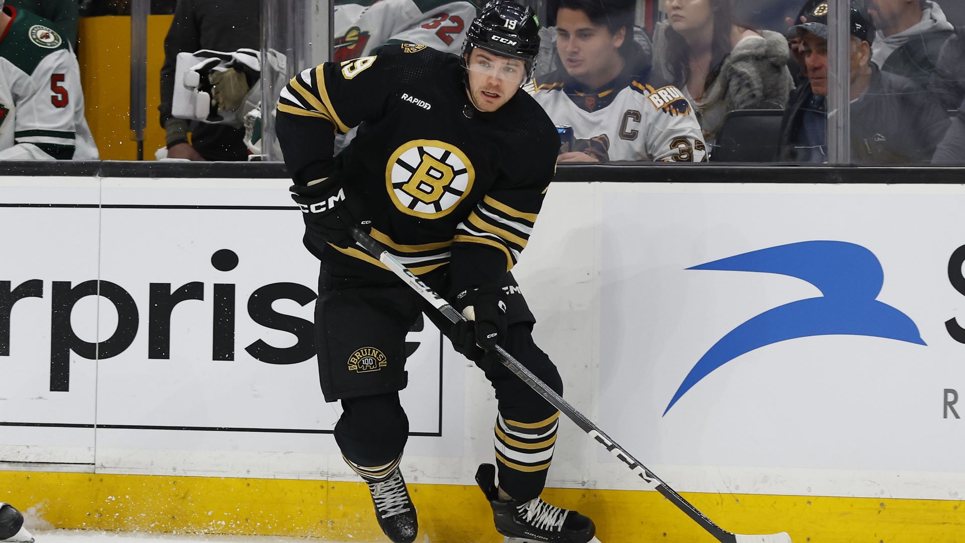Boston Bruins forward Johnny Beecher