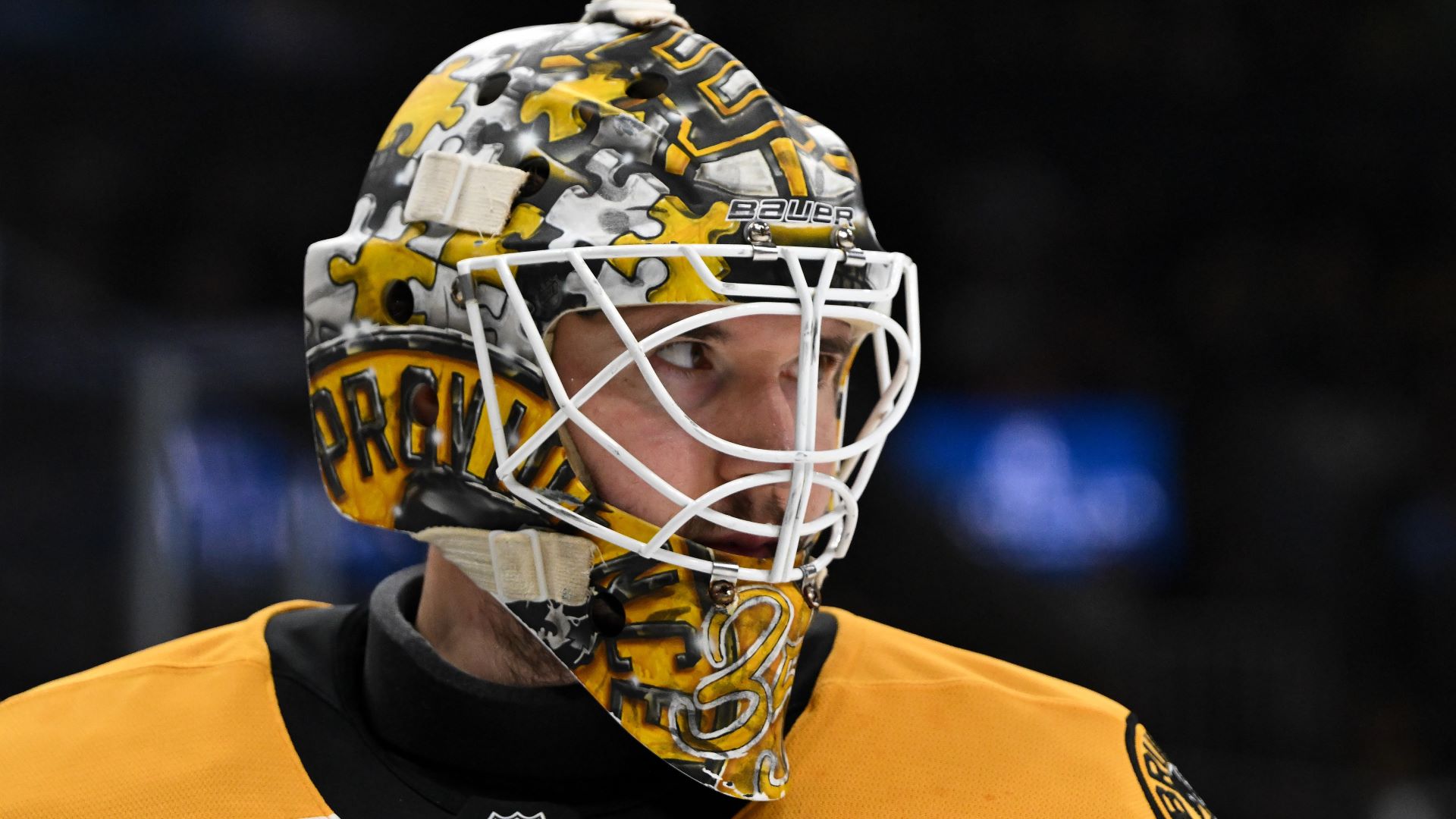 Boston Bruins goalie Brandon Bussi