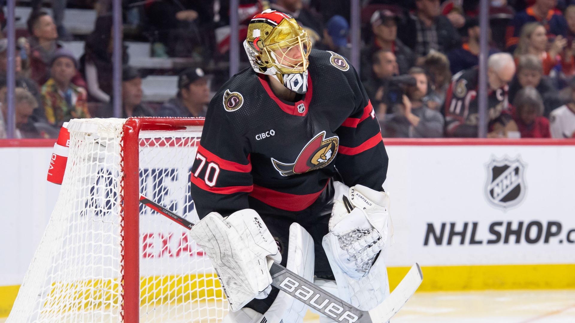 Boston Bruins goalie Joonas Korpisalo