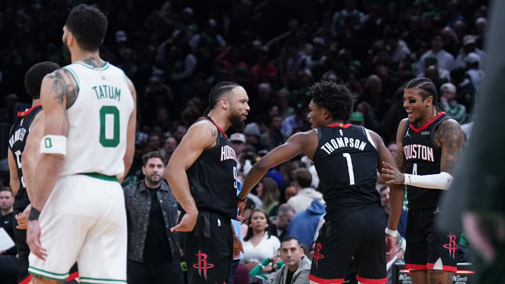 Houston Rockets teammates Dillon Brooks and Amen Thompson