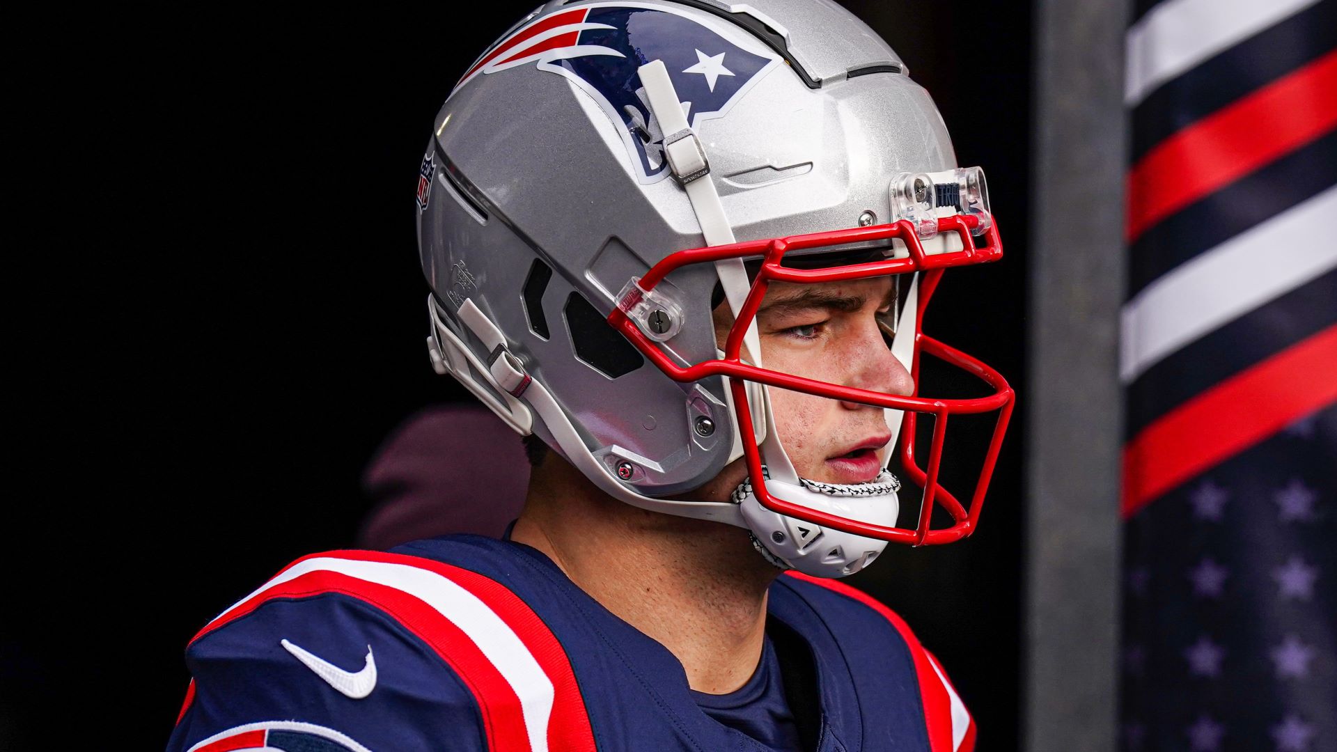 New England Patriots quarterback Drake Maye