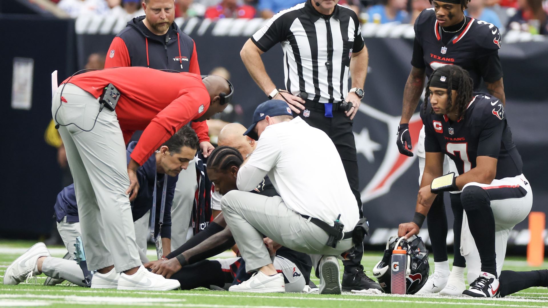 New England Patriots wide receiver Stefon Diggs and Houston Texans quarterback C.J. Stroud
