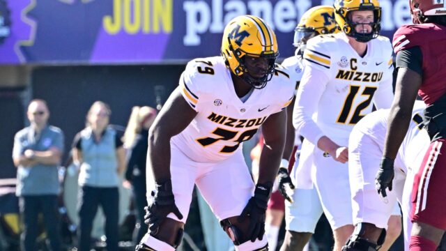Missouri Tigers offensive lineman Armand Membou