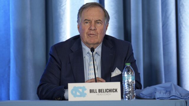 North Carolina Tar Heels football coach Bill Belichick