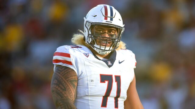 Miami Dolphins offensive lineman Jonah Savaiinaea