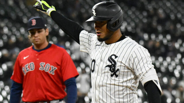 Boston Red Sox first baseman Triston Casas and Chicago White Sox third baseman Lenyn Sosa