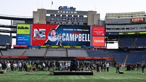 New England Patriots offensive lineman Will Campbell