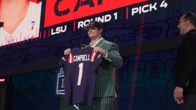 New England Patriots offensive lineman Will Campbell