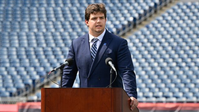 New England Patriots offensive tackle Will Campbell