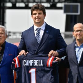 New England Patriots offensive lineman Will Campbell