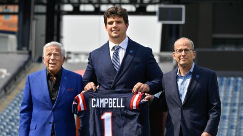 New England Patriots offensive lineman Will Campbell