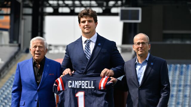 New England Patriots offensive lineman Will Campbell