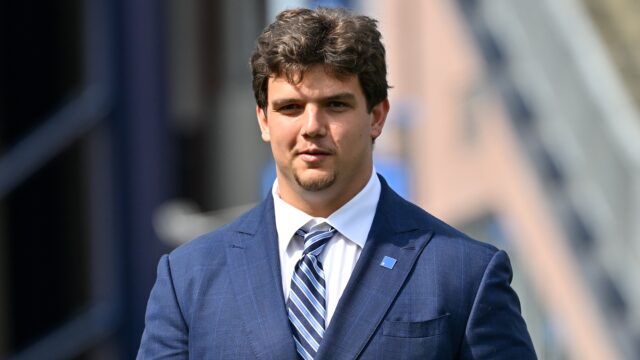 New England Patriots offensive lineman Will Campbell