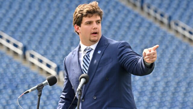 New England Patriots offensive lineman Will Campbell