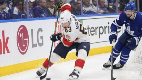 Florida Panthers forward Brad Marchand and Toronto Blue Jays defenseman Oliver Ekman-Larsson