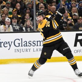 Boston Bruins forward Elias Lindholm