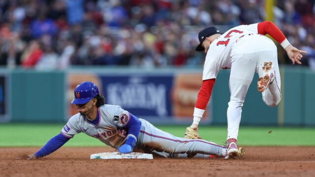 New York Mets shortstop Francisco Lindor and Boston Red Sox shortstop Trevor Story