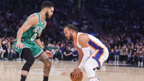 Boston Celtics forward Jayson Tatum and New York Knicks guard Jalen Brunson