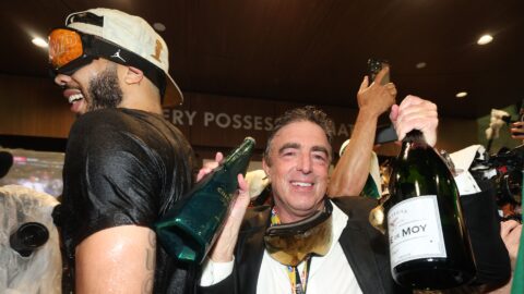 Boston Celtics forward Jayson Tatum, owner Wyc Grousbeck