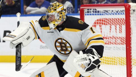Boston Bruins goaltender Jeremy Swayman