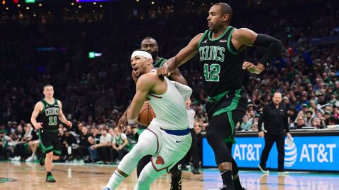 New York Knicks guard Josh Hart and Boston Celtics forward Al Horford