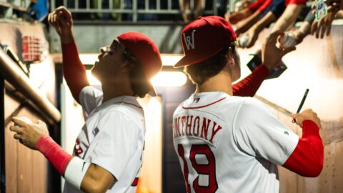 Boston Red Sox prospects Marcelo Mayer and Roman AnthonyRed Sox prospects Marcelo Mayer (left) and Roman Anthony sign autographs following a Triple-A Worcester game on May 2, 2025.