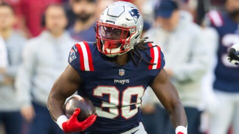 New England Patriots running back Rhamondre Stevenson