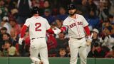 Boston Red Sox third base Alex Bregman, outfielder Wilyer Abreu