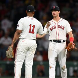 MLB infielder Bobby Dalbec, Boston Red Sox designated hitter Rafael Devers