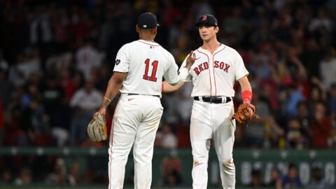MLB infielder Bobby Dalbec, Boston Red Sox designated hitter Rafael Devers