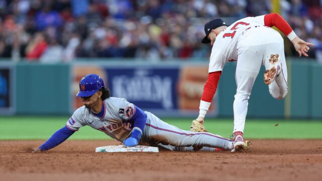 New York Mets shortstop Francisco Lindor and Boston Red Sox shortstop Trevor Story