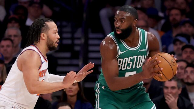 Boston Celtics guard Jaylen Brown, New York Knicks guard Jalen Brunson